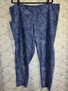 Tek Gear Blue Marble-Print Women’s 4x High-Rise Ultraatretch Workout Leggings